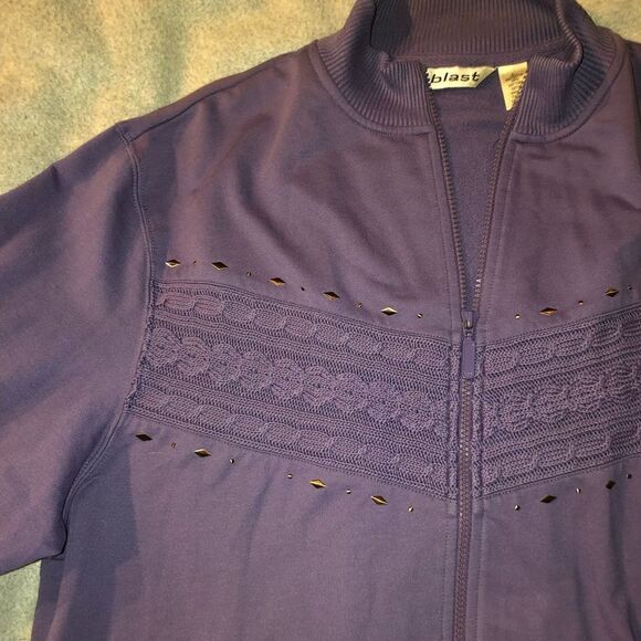 Purple Zip Up Sweater  - Picture 4 of 4